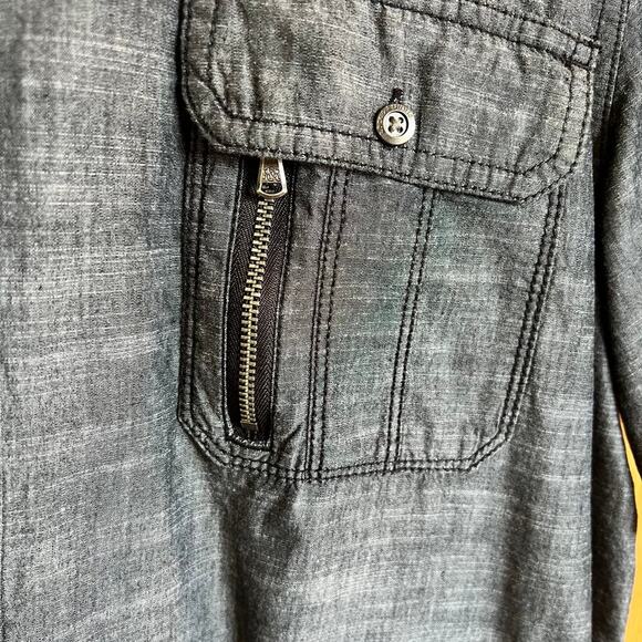 Rock & Republic short sleeve, blue button down men’s XXL shirt - Picture 4 of 8